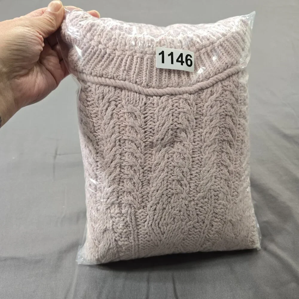 Anthropologie Pink White Ombre Dip Dye Knit Sweater Women's Size Small